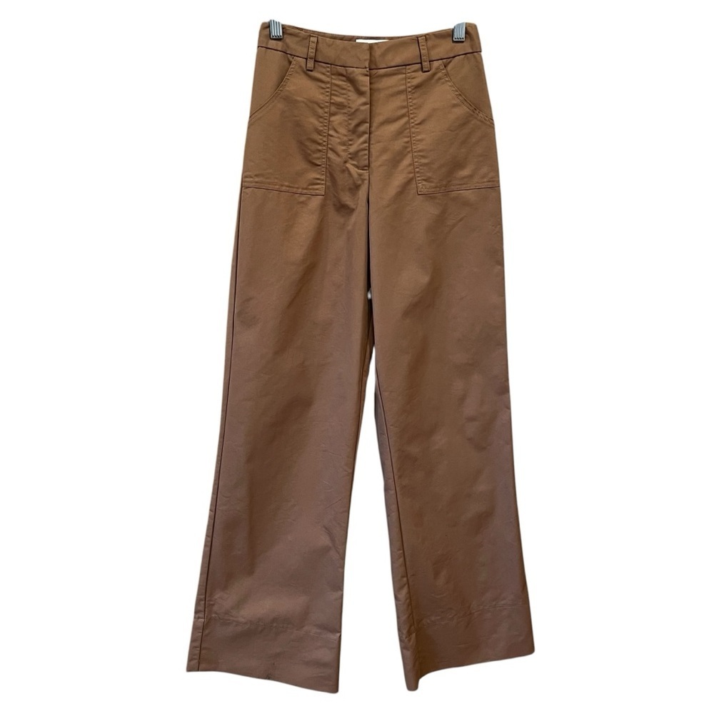 Dissh Jordy Wide Leg Trouser Pants Tan Brown Size 2 Contemporary Minimalist